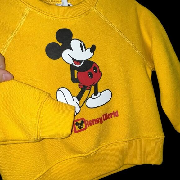 Disney Parks Walt Disney World Mickey Mouse Yellow Toddler Sweatshirt 3T EUC - Picture 3 of 13